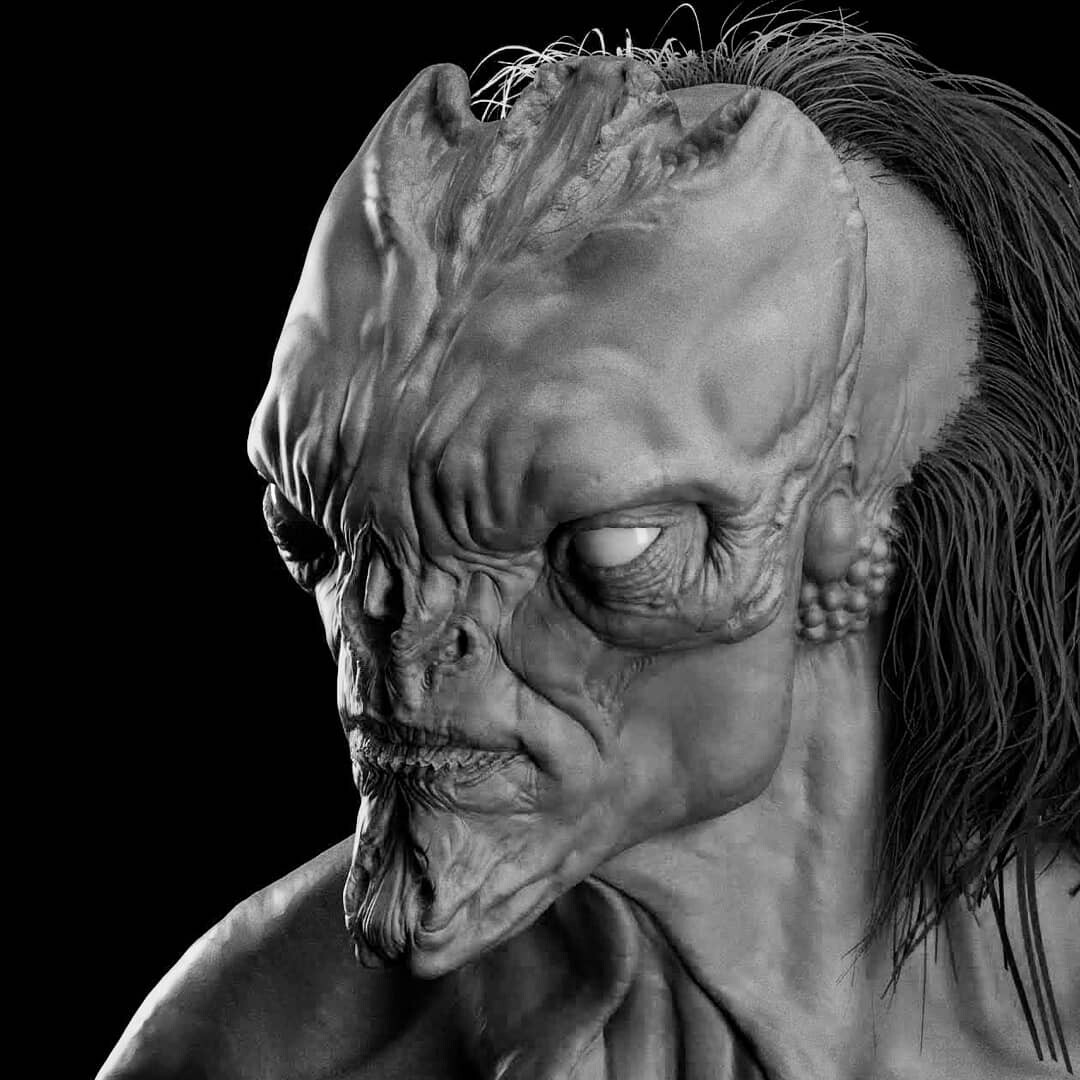 Creature facial sculpture study by Marco Menco