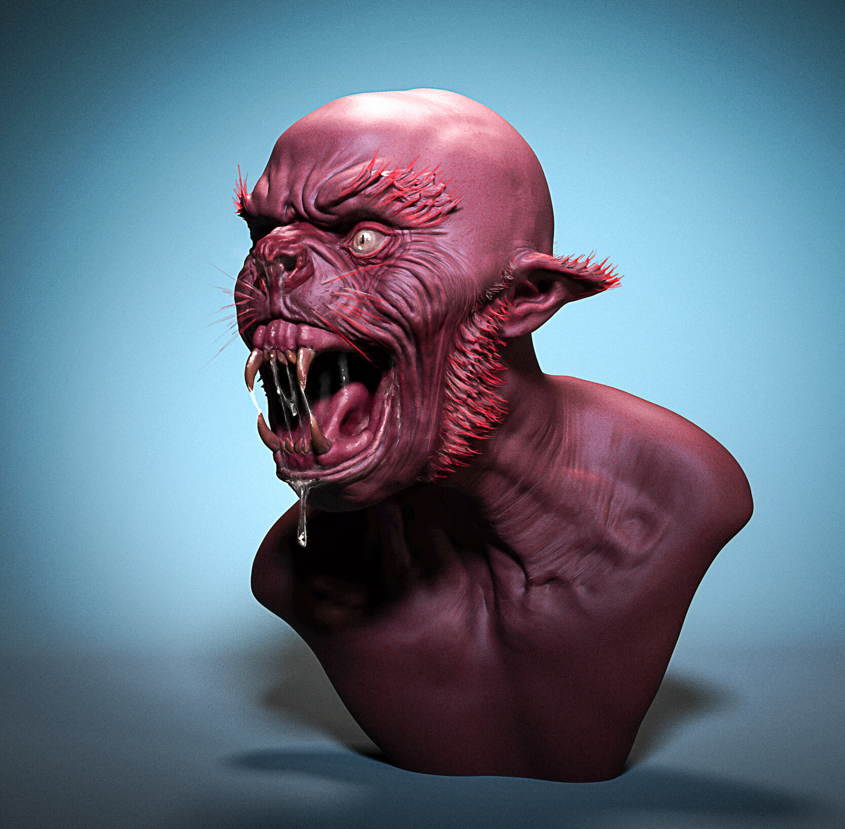 Werewolf character bust by Marco Menco